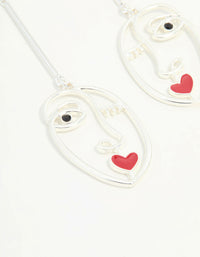 Silver Diamante Face Drop Earrings - link has visual effect only