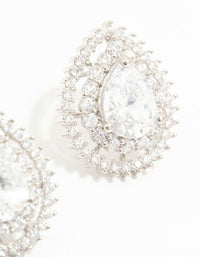 Silver Diamante Snowflake & Pearl Drop Earrings - link has visual effect only