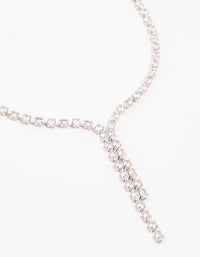 Silver  Cubic Zirconia Y-Necklace - link has visual effect only
