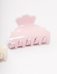 Pink & Cream Acrylic Scalloped Edge Claw Clips 2-Pack - link has visual effect only