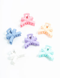 Multicoloured Mini Bow Claw Clips 6-Pack - link has visual effect only