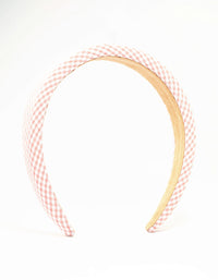 Pink Gingham Fabric Headband - link has visual effect only