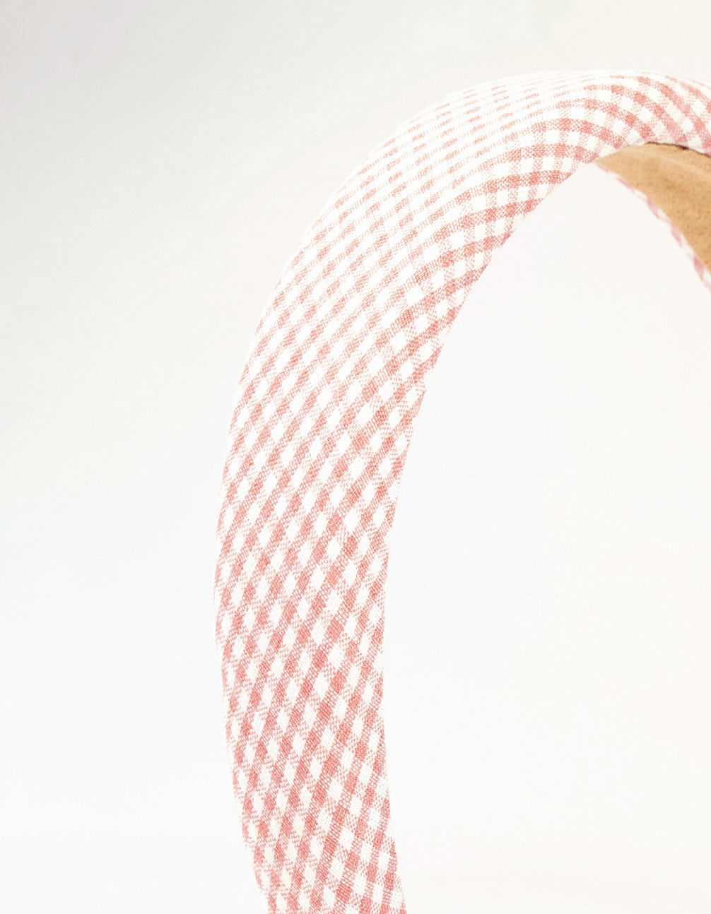 Pink Gingham Fabric Headband