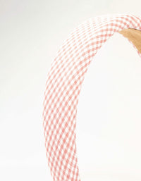 Pink Gingham Fabric Headband - link has visual effect only