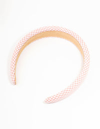 Pink Gingham Fabric Headband - link has visual effect only
