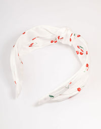Twisted & Knotted Cherry Fabric Headband - link has visual effect only