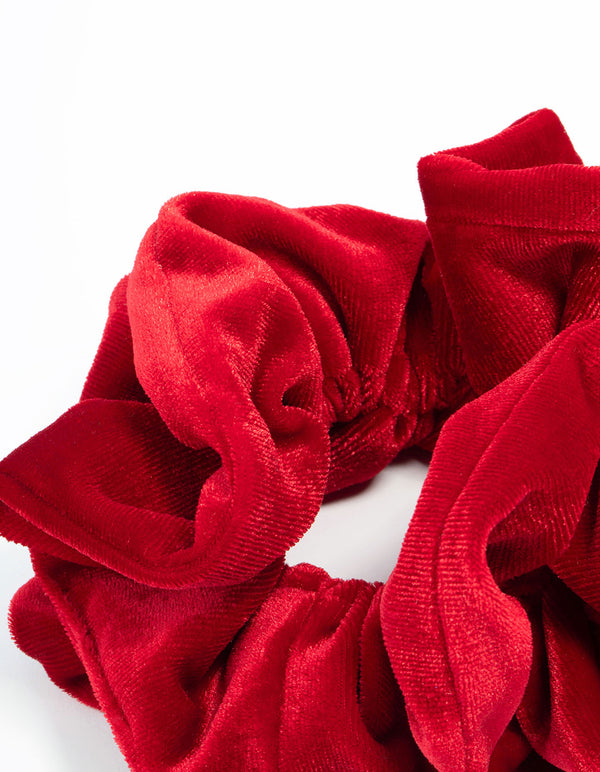 Large Red Velvet Fabric Scrunchie