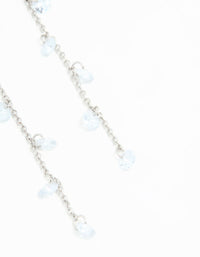 Silver Blue Cubic Zirconia Drop Earrings - link has visual effect only