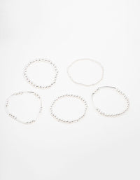 Silver Mixed Ball Bracelets 5-Pack - link has visual effect only
