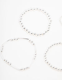 Silver Mixed Ball Bracelets 5-Pack - link has visual effect only