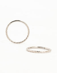 Titanium Rope Sleeper Earrings 12 mm - link has visual effect only