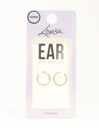 Titanium Rope Sleeper Earrings 12 mm - link has visual effect only