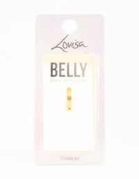 Gold Plated Titanium Plain Curved Belly Ring - link has visual effect only