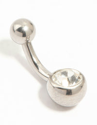 Titanium Bezel Set Diamante Mini Belly Bar - link has visual effect only