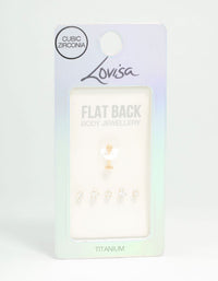 Gold Plated Titanium Mixed Cubic Zirconia Flat Backs 6-Pack - link has visual effect only