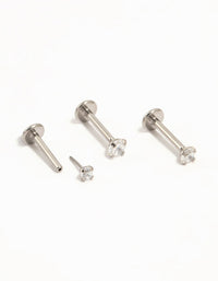 Titanium Cubic Zirconia Flat Backs 3-Pack - link has visual effect only