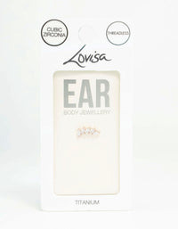 Rose Gold Plated Titanium Cubic Zirconia Leaf Flatback - link has visual effect only