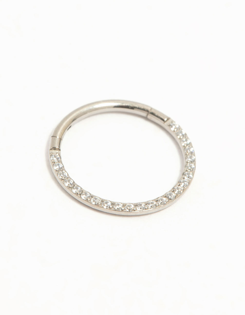 Titanium Cubic Zirconia Clicker Ring