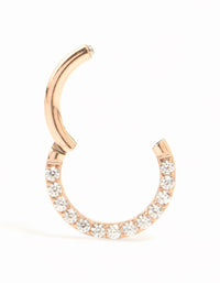Rose Gold Plated Titanium Cubic Zirconia Clicker Ring - link has visual effect only