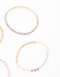 Rose Gold Beaded Bracelets 5-Pack - link has visual effect only