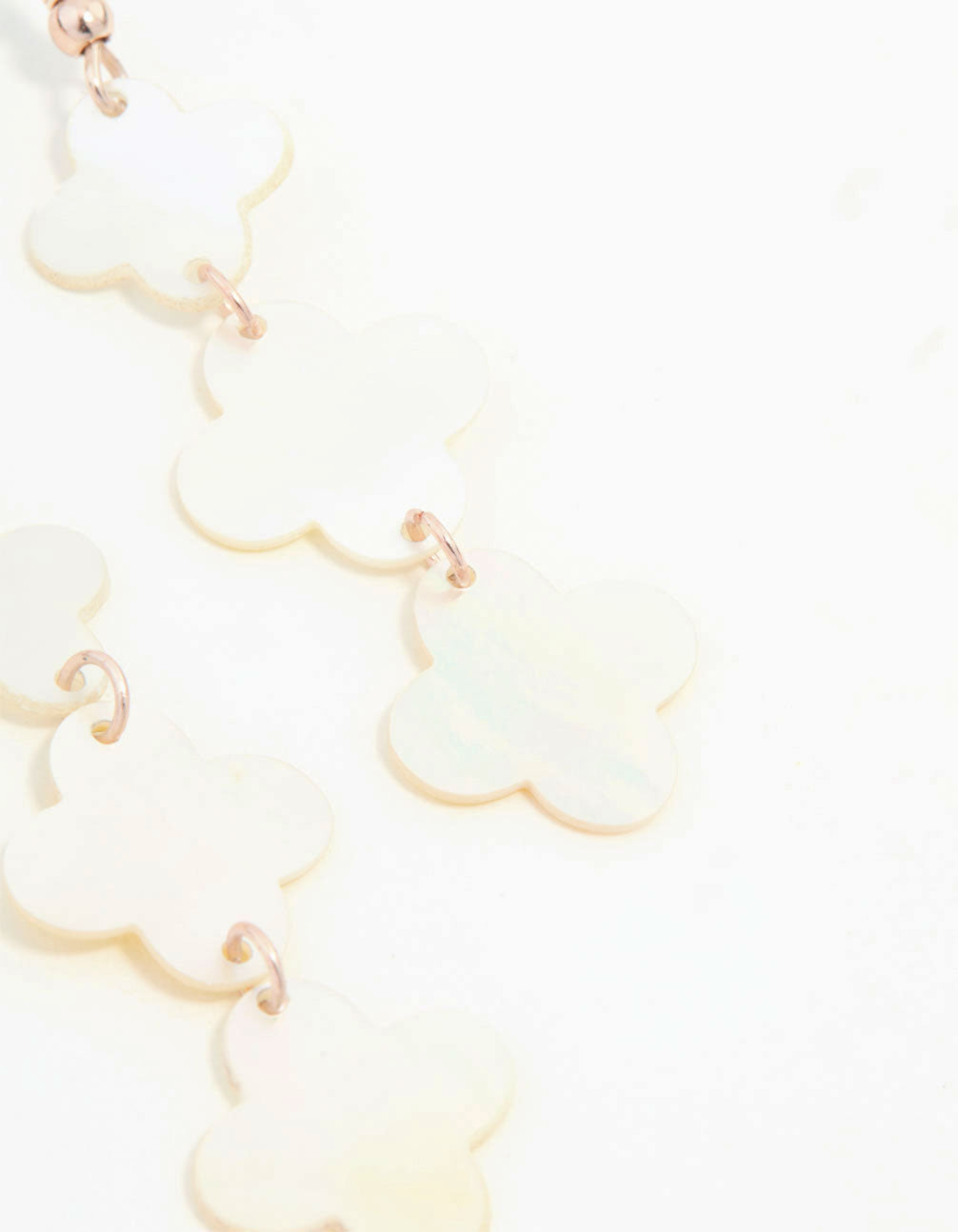 Rose Gold Genuine Shell Flower Drop Earrings