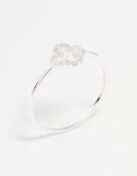 Sterling Silver Cubic Zirconia Flower Ring - link has visual effect only