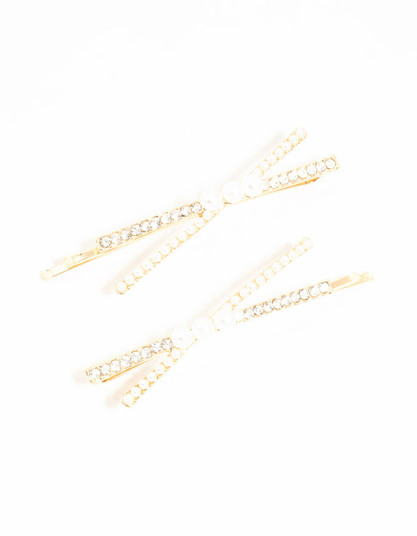 Pearl & Pave Criss Cross Slides 2-Pack