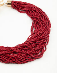 Red Beaded Layered Necklace - link has visual effect only
