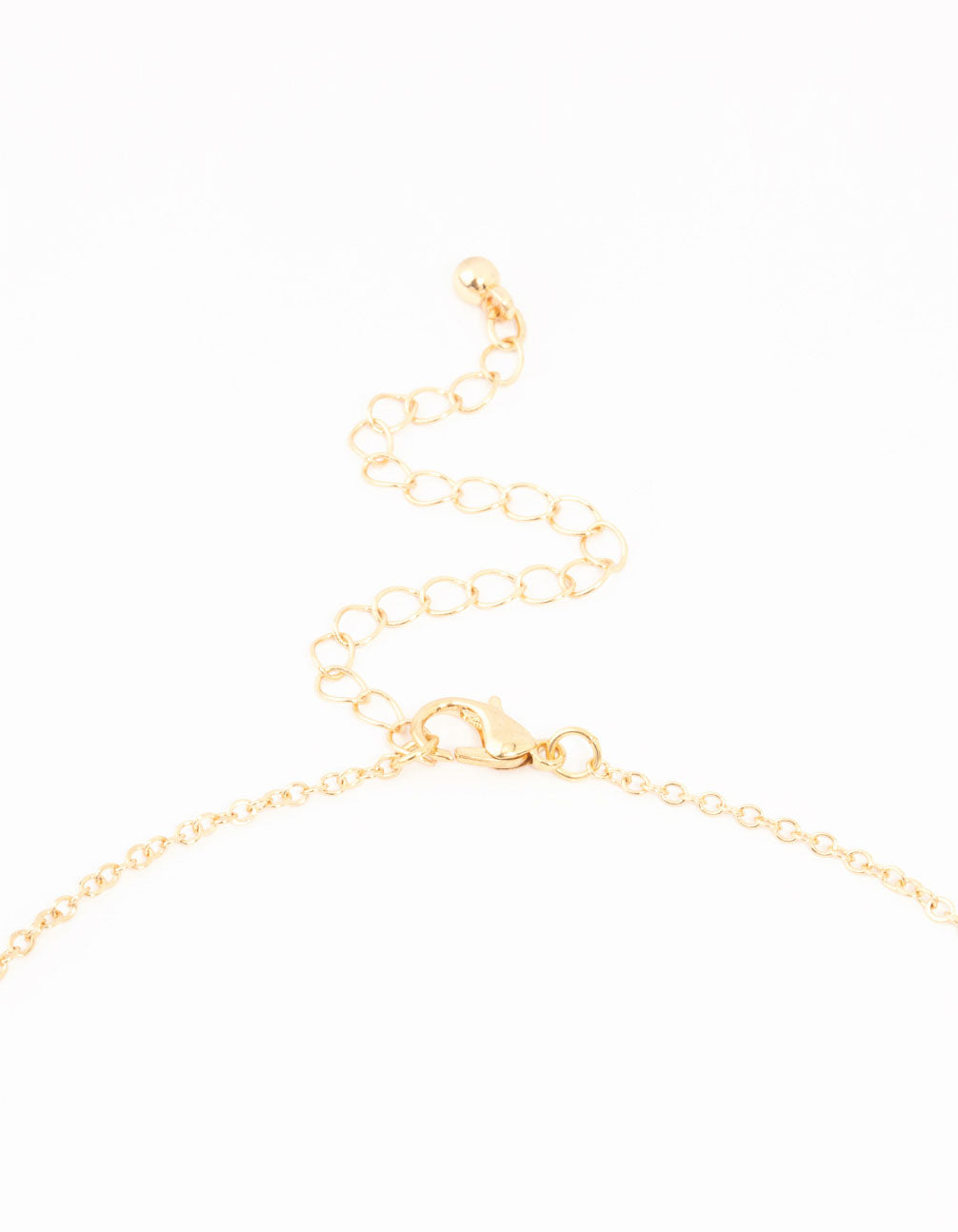 Gold & Red Bead Long Necklace