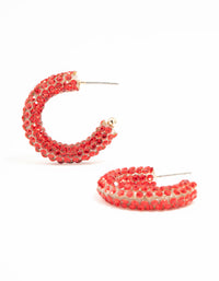 Red Diamante Jelly Hoop Earrings - link has visual effect only
