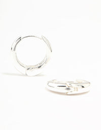 Silver Plain Clicker Huggie Earrings - link has visual effect only