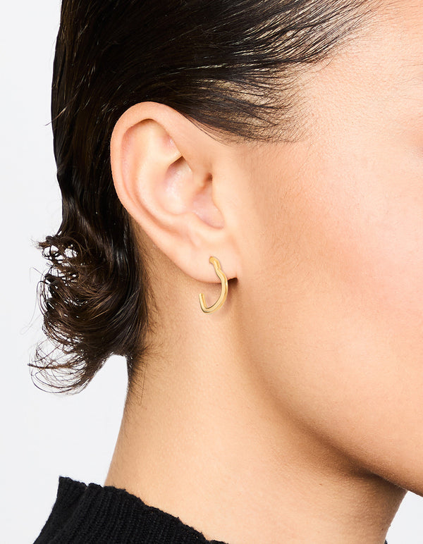 Gold Plated Surgical Steel Heart Outline Hoop Earrings