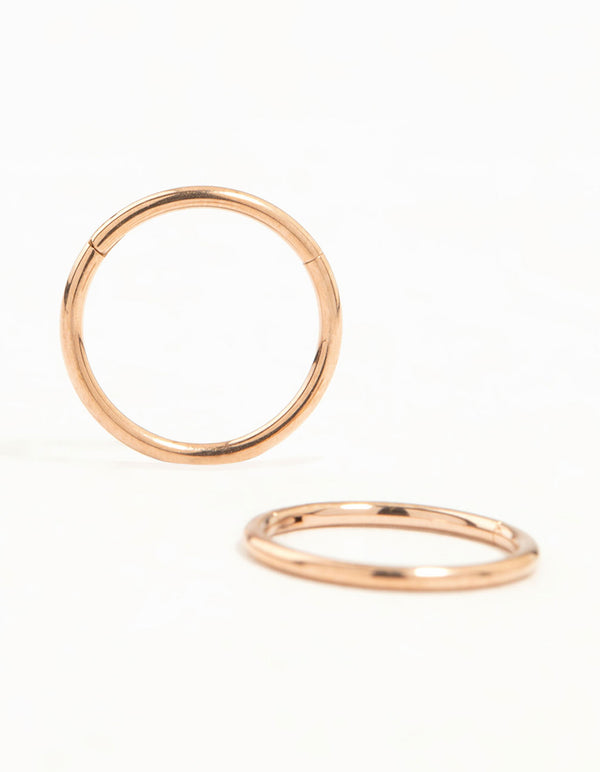 Rose Gold Plated Surgical Steel Medium Sleeper Earrings 10 mm
