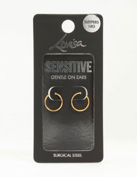 Gold Plated Surgical Steel Medium Sleeper Earrings 12 mm - link has visual effect only