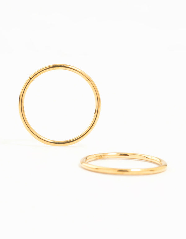 Gold Plated Surgical Steel Medium Sleeper Earrings 12 mm