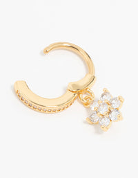 Gold Plated Surgical Steel Cubic Zirconia Flower Belly Ring - link has visual effect only