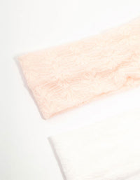 White & Pink Stretch Lace Headbands 2-Pack - link has visual effect only