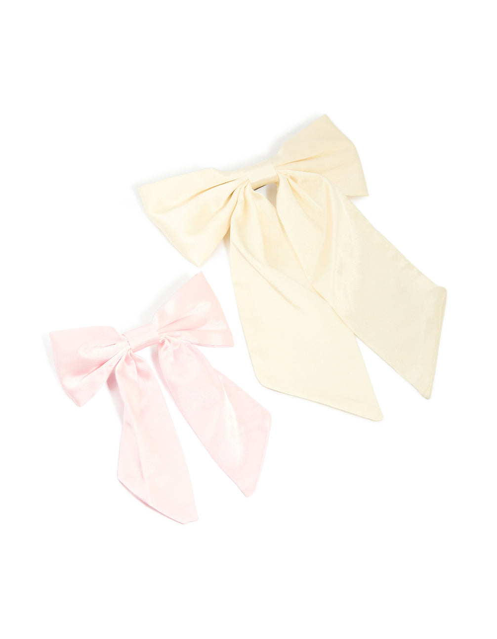 Cream & White Fabric Classic Bows 2-Pack