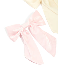 Cream & White Fabric Classic Bows 2-Pack - link has visual effect only