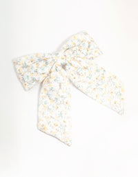 Medium Floral Fabric Bow Clip - link has visual effect only