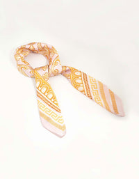 Pink & Yellow Vintage Detail Printed Scarf - link has visual effect only