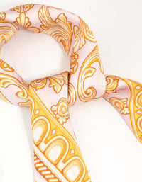 Pink & Yellow Vintage Detail Printed Scarf - link has visual effect only