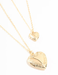 Gold Filigree Locket Necklaces 2-Pack - link has visual effect only