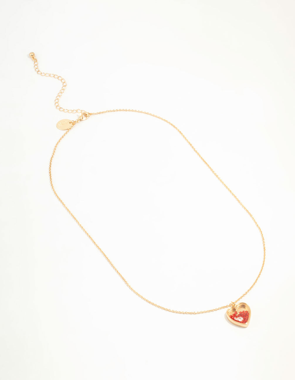 Red Diamante Heart Shaker Necklace