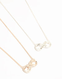 Mixed Metal Diamante Infinity Necklace 2-Pack - link has visual effect only