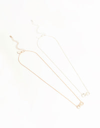 Mixed Metal Diamante Infinity Necklace 2-Pack - link has visual effect only