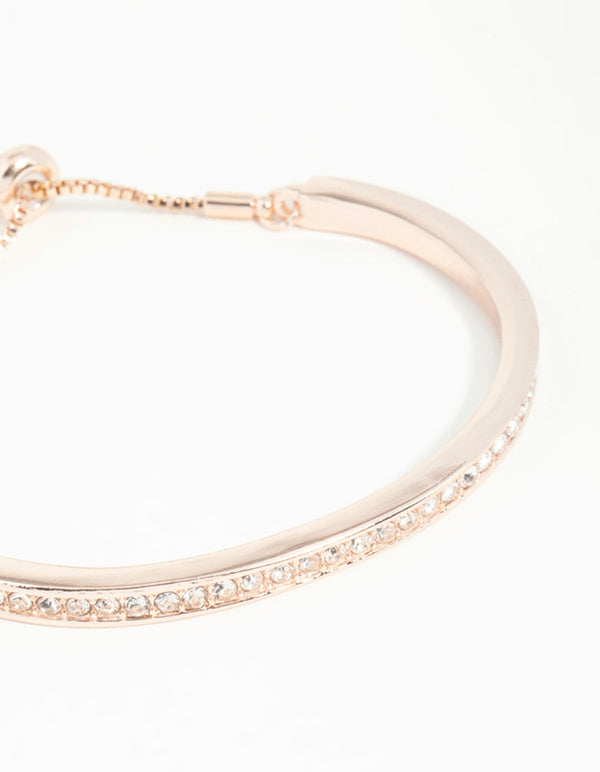 Rose Gold Diamante Toggle Bracelet