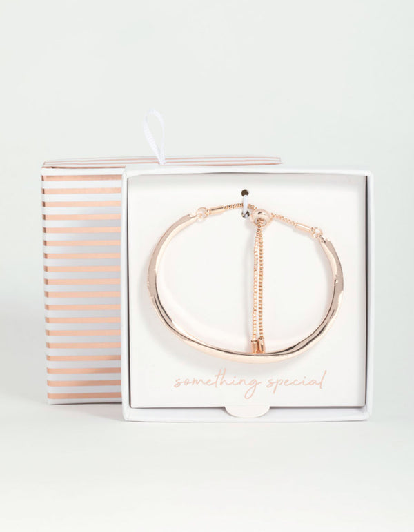 Rose Gold Diamante Toggle Bracelet