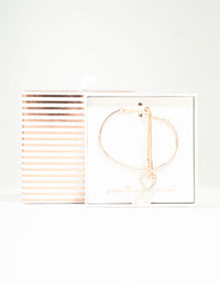 Rose Gold Glitter & Heart Toggle Bracelet - link has visual effect only