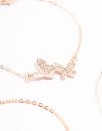 Mixed Metals Pave Diamante Butterfly Bracelets 3-Pack - link has visual effect only